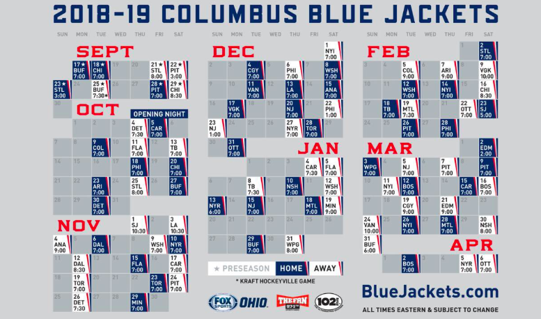 blue jackets third jersey schedule