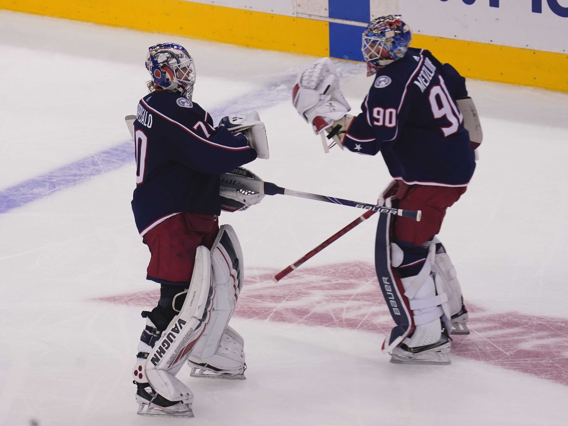 NHL Network - Joonas Korpisalo and Elvis Merzlikins combined to only allow  2.61 goals per game for the Columbus Blue Jackets, 3rd best in the NHL. The  Toronto Maple Leafs averaged 3.39