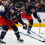 Columbus Blue Jackets left wing Mikael Pyyhtia (82) wrists a shot on goal against the Edmonton Oilers during the second period at Nationwide Arena.