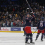 The Columbus Blue Jackets acknowledge the crowd after the game against the Boston Bruins at Nationwide Arena.