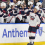 Columbus Blue Jackets center Cole Sillinger (4) is congratulated by teammates after scoring against the St. Louis Blues during the second period at Enterprise Center.