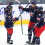 Columbus Blue Jackets left wing James van Riemsdyk (21) celebrates his goal with center Cole Sillinger (4) and right wing Kirill Marchenko (86) during the third period against the San Jose Sharks at Nationwide Arena.