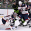 Columbus Blue Jackets goaltender Elvis Merzlikins (90) turns aside a shot as defenseman Denton Mateychuk (5) and center Adam Fantilli (19) and Dallas Stars center Mavrik Bourque (22) look on during the second period at the American Airlines Center.