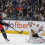 Columbus Blue Jackets defenseman Zach Werenski (8) shot on the breakaway beats Chicago Blackhawks goalie Petr Mrazek (34) for a goal during the third period at Nationwide Arena.