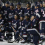 The Columbus Blue Jackets pose for a team photo after the game against the Detroit Red Wings at Ohio Stadium.