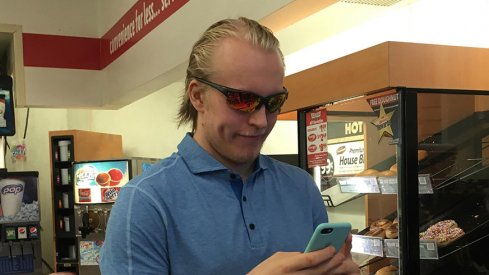 Patrik Laine shopping for sunglasses