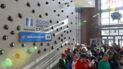 Fans enter before a game against the Detroit Red Wings