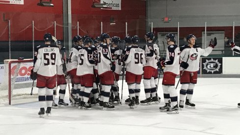 Columbus celebrates the Minnesota win