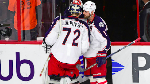 Brandon Dubinsky and Sergei Bobrovsky