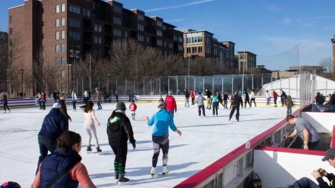 People skate at The Winter Park at McFerson Commons 