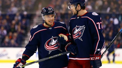 Blue Jackets forwards Josh Anderson and Cam Atkinson