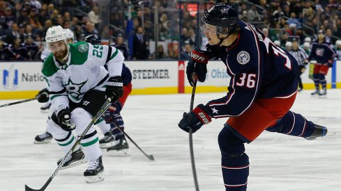 Jussi Jokinen's first game in Columbus was a win for the Jackets over the Dallas Stars.