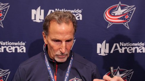 John Tortorella speaks to the media on Wednesday before his game on Friday against the San Jose Sharks