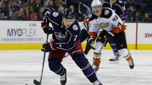 Blue Jackets defenseman Jack Johnson