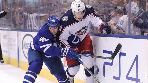 The Blue Jackets lost to the Toronto Maple Leafs, despite having dozens of shots. 