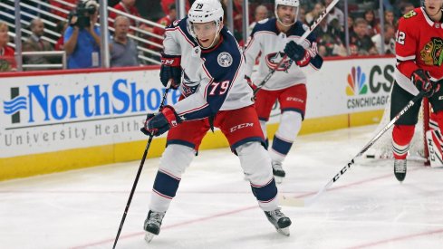 Vitali Abramov tries to out skate the competition during a preseason game