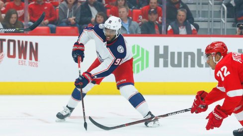 Anothony Duclair shoots the puck against the Detroit Red Wings