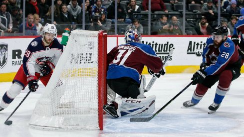 Oliver Bjorkstrand wraps around to score his third goal in three consecutive games