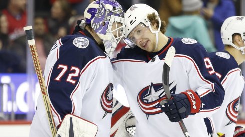 Sergei Bobrovsky and Artemi Panarin were on the trade block all season, but their performances against the New York Rangers last night in a shootout showed why the club made the right move, for now, to keep them.