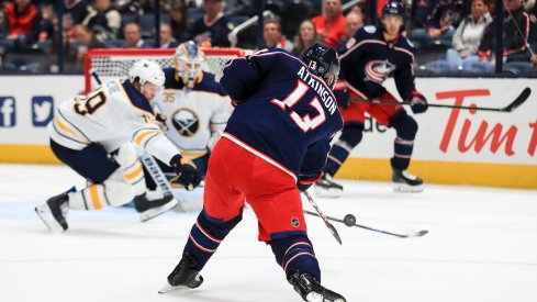 Cam Atkinson scores his second power play goal of the season