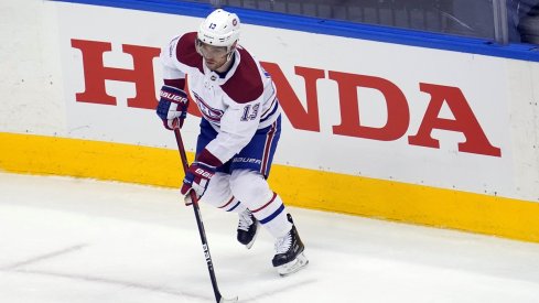 Max Domi plays against the Philadelphia Flyers 