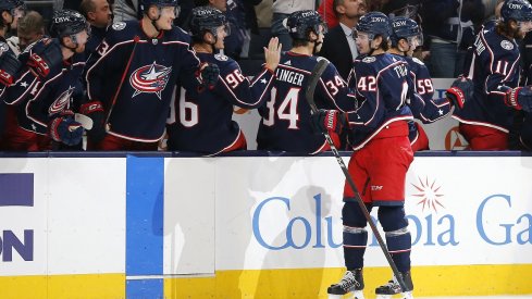 Alexandre Texier celebrates a goal 