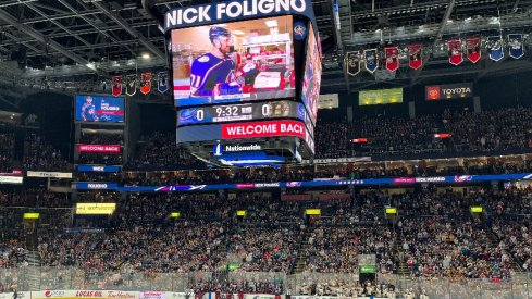 A record crowd of 19,434 was at Nationwide Aren for the return of former captain Nick Foligno.