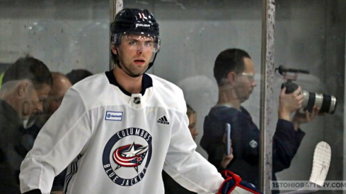 Adam Fantilli at the Blue Jackets development camp.