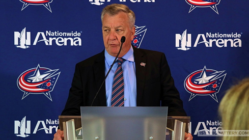 Don Waddell at his press conference introducing him as president, general manager, and alternate governor of the Columbus Blue Jackets on Wednesday, May 29.
