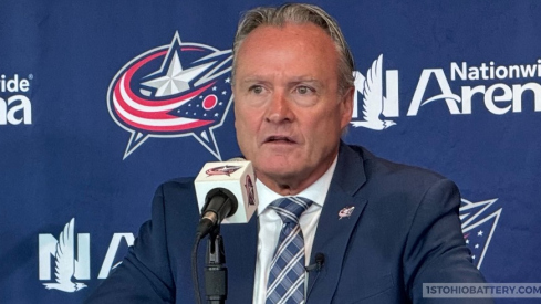 Columbus Blue Jackets head coach Dean Evason at his introductory press conference on Tuesday, July 23.