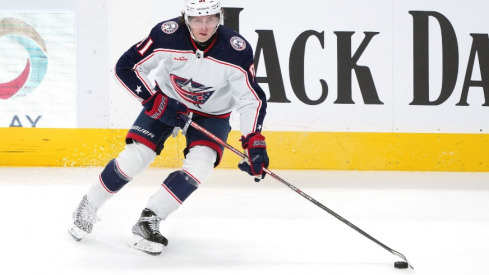 The Columbus Blue Jackets used a five-goal third period to propel them to a 6-3 win over the Buffalo Sabres as the exhibition season reached the halfway point Saturday night.