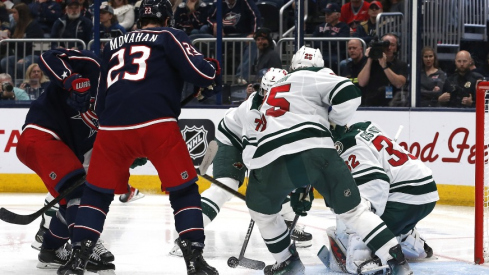 Yegor Chinakhov's late goal was the only tally for the Columbus Blue Jackets on Saturday night in a 3-1 loss to the Minnesota Wild.