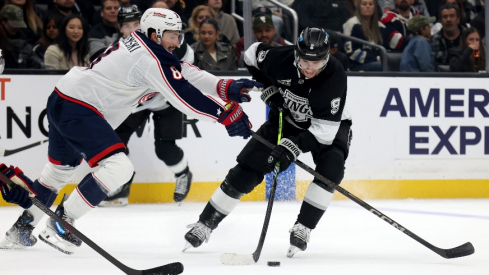 The Columbus Blue Jackets took a lead into the second period but gave up five goals over the final 40 minutes to fall 5-2 to the Los Angeles Kings on Saturday night.