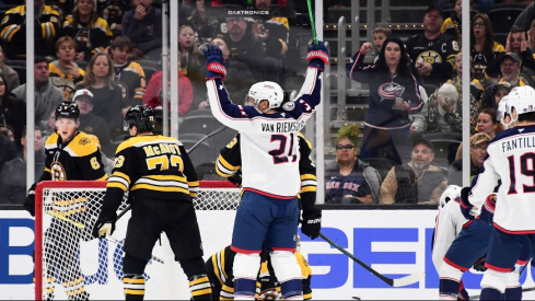 The Columbus Blue Jackets are rolling with seven defenseman and Elvis in net Friday night when they face the Boston Bruins in the first half of a home-and-home series.