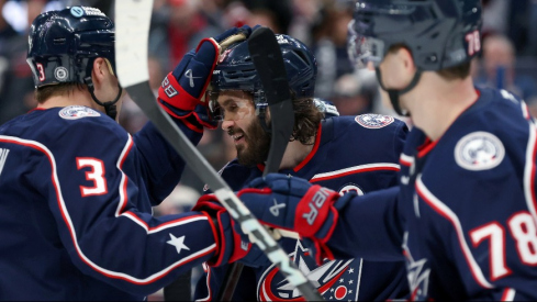 Kirill Marchenko scored in spectacular fashion in overtime and Elvis Merzlikins dazzled again in the Blue Jackets' 3-2 win over the Kings on Saturday night.