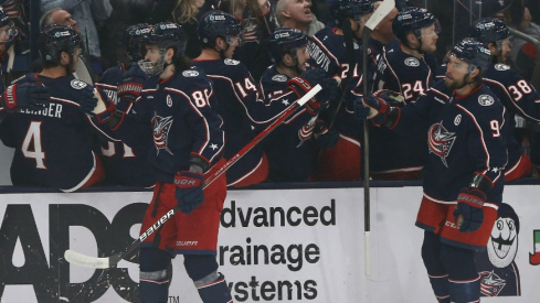 Kirill Marchenko scored twice and the Blue Jackets survived a late scare, holding on to beat the Dallas Stars 6-4 on Tuesday night.