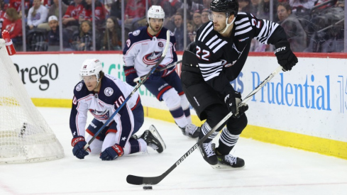 Mathieu Olivier's two-goal night wasn't enough, as the Columbus Blue Jackets fell behind 3-0 after the first and fall 5-3 to the New Jersey Devils on Tuesday night.