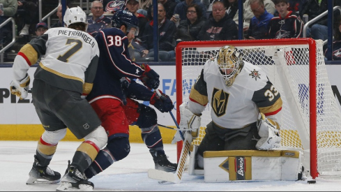 For the first time this season, the Columbus Blue Jackets were held without a goal on home ice in a 4-0 loss to the Vegas Golden Knights.