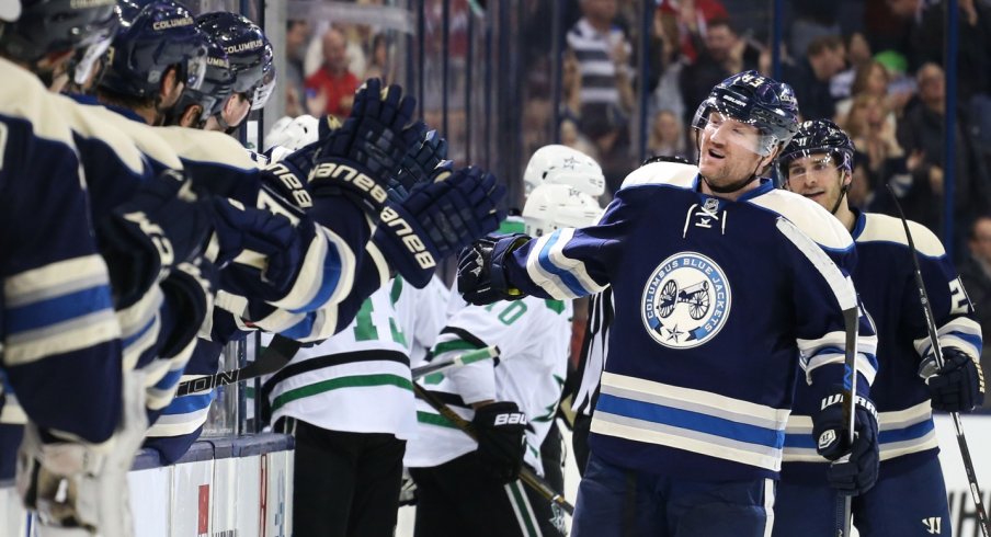 Scott Hartnell celebrates after a goal.