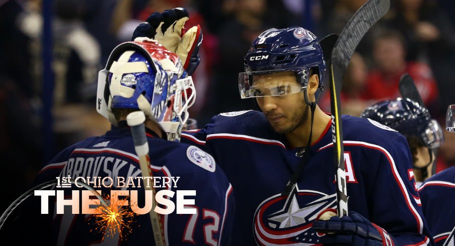 Blue Jackets goaltender Sergei Bobrovsky and defenseman Seth Jones