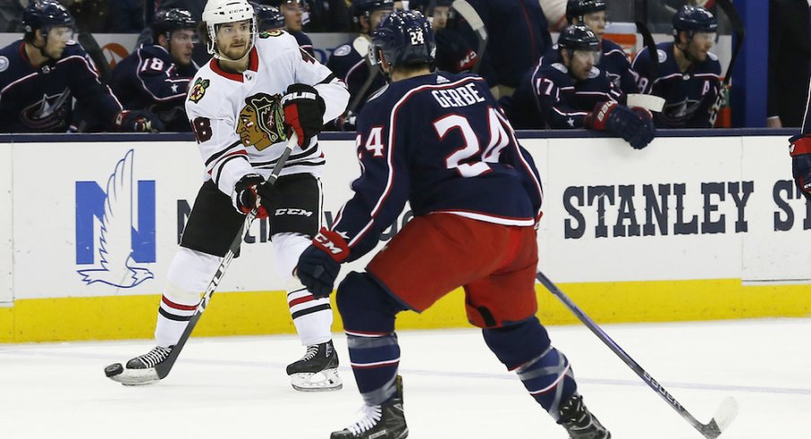 Blue Jackets forward Nathan Gerbe