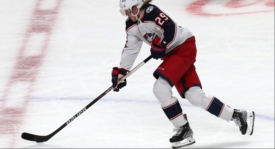 Patrik Laine scored the game-winning goal on the power play with in the final seconds of regulation in Columbus' 2-1 win over Montreal.