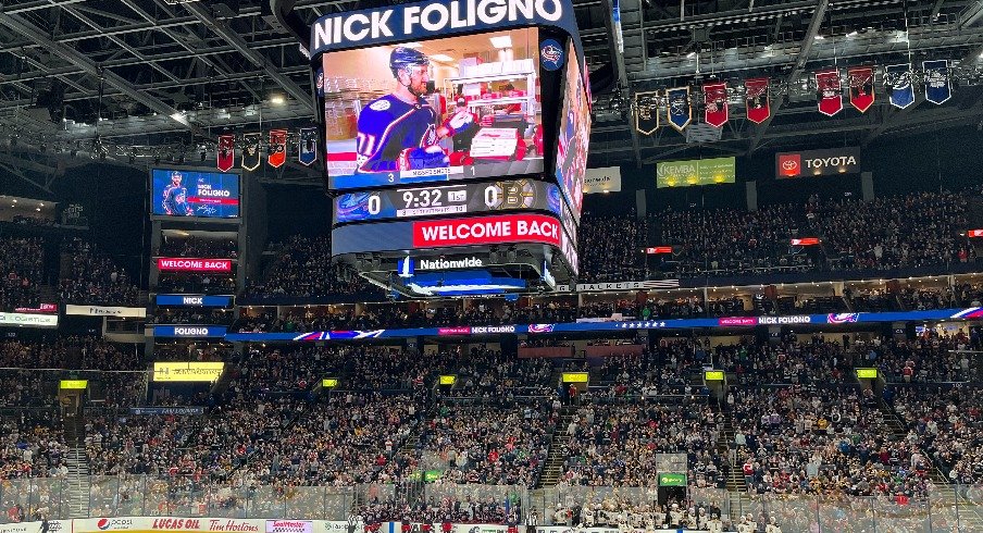 A record crowd of 19,434 was at Nationwide Aren for the return of former captain Nick Foligno.