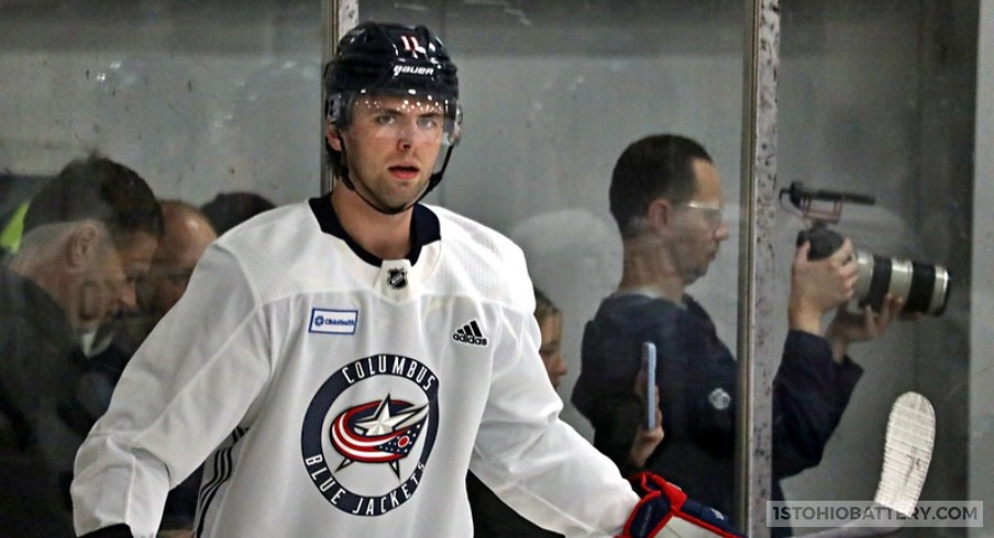 Adam Fantilli at the Blue Jackets development camp.