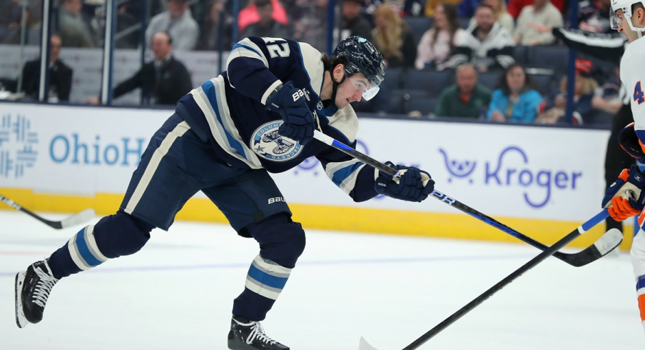 Alexandre Texier skates against the New York Islanders