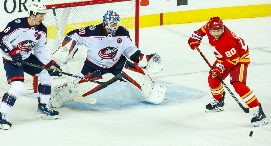 The Columbus Blue Jackets were held to a season-low 16 shots on goal and the struggling penalty kill allowed a pair of power play goals in a 3-0 shutout loss to the Calgary Flames.