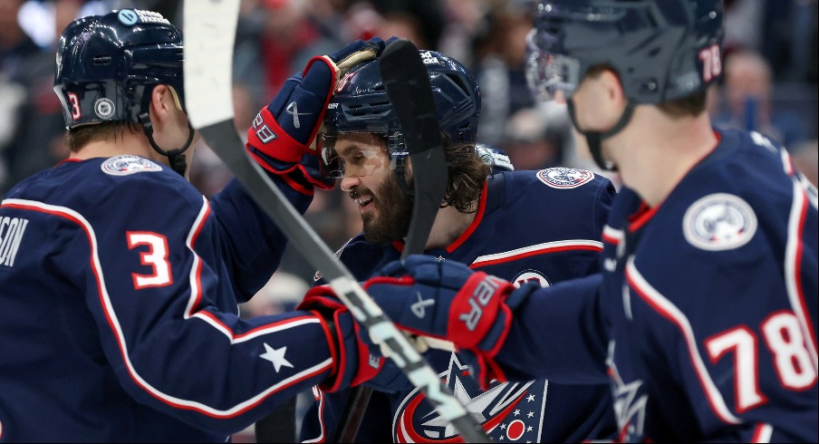 Kirill Marchenko scored in spectacular fashion in overtime and Elvis Merzlikins dazzled again in the Blue Jackets' 3-2 win over the Kings on Saturday night.