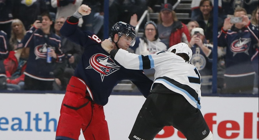 Damon Severson's fight gave the Columbus Blue Jackets a spark Thursday night, but the CBJ came up short in overtime to the Utah Hockey Club.