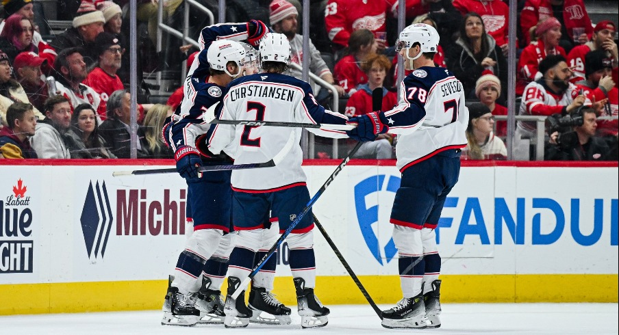 The CBJ grabbed a huge two points in the standings Thursday, led by two goals from James van Riemsdyk, a three-assist effort from Boone Jenner, and a sharp night from Daniil Tarasov in a 5-2 win over the Red Wings.