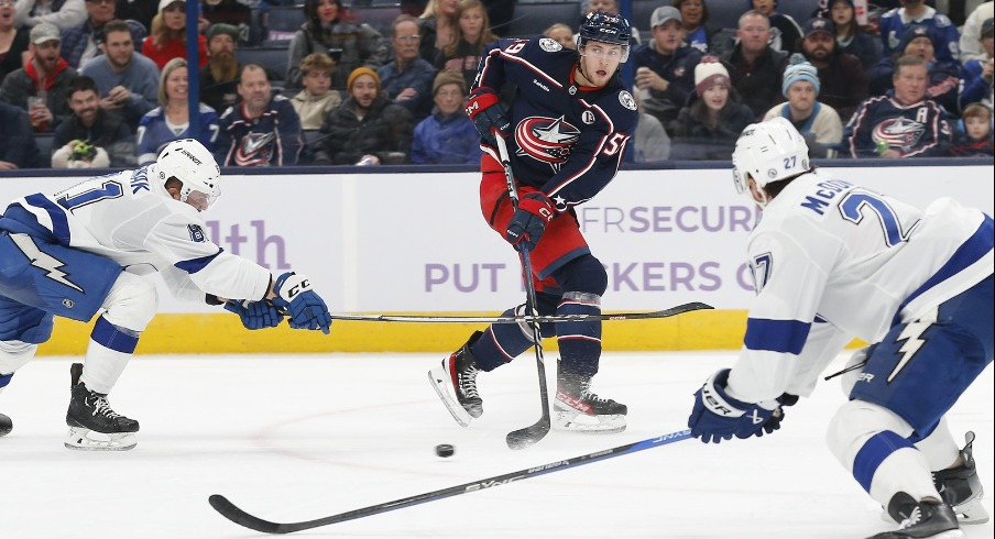 Game Day #61: Yegor Chinakhov returns to the lineup as the Blue Jackets, winners of four straight, hit the road for a tough road trip beginning in Tampa.